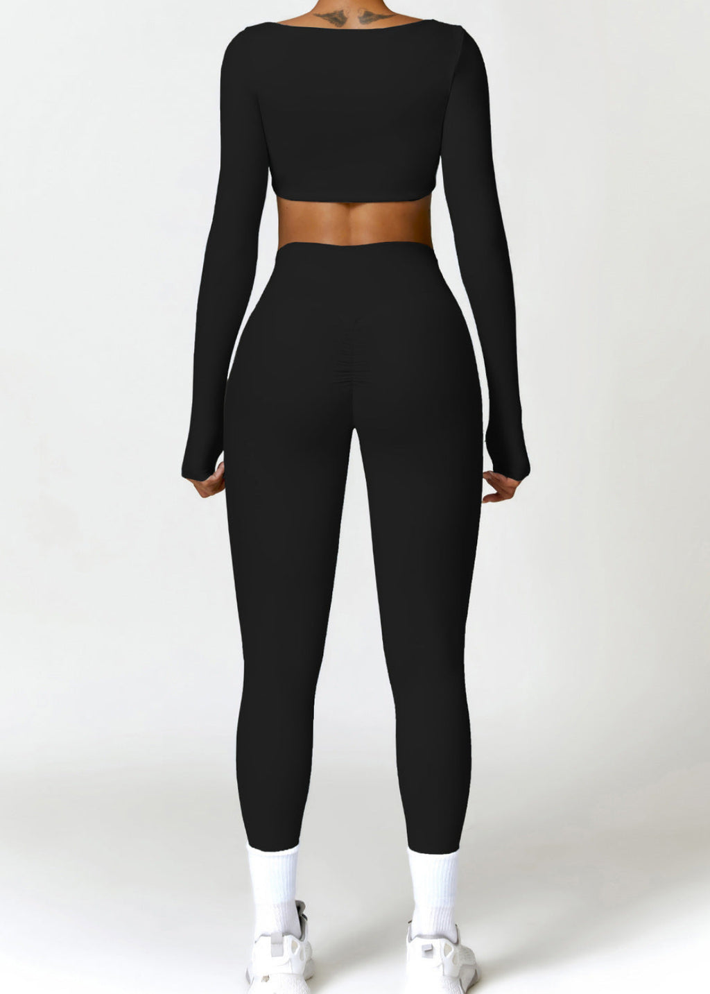 Lafaurie Black Long-Sleeve Shaping Scrunch Leggings Set