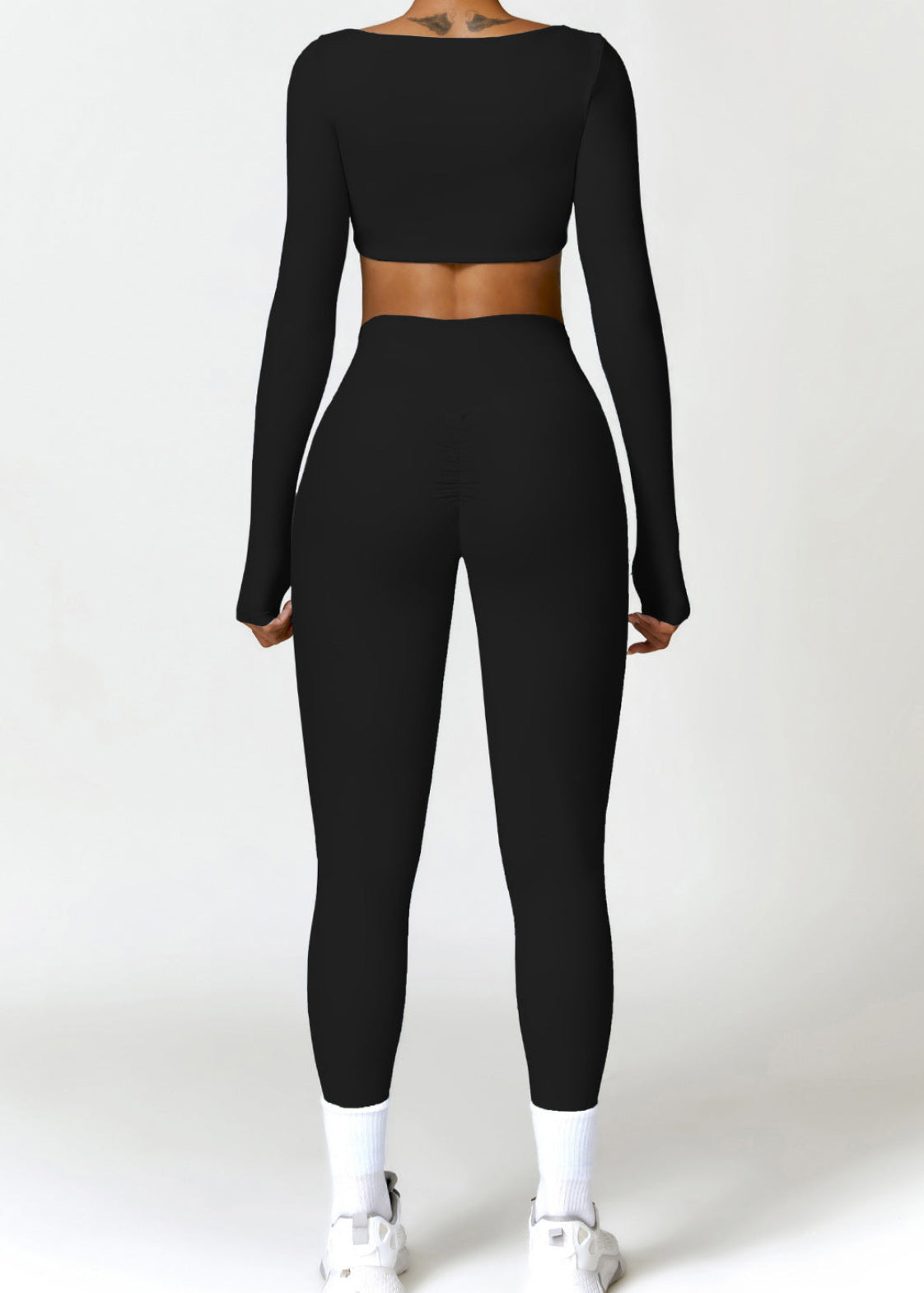 Lafaurie Black Long-Sleeve Shaping Scrunch Leggings Set