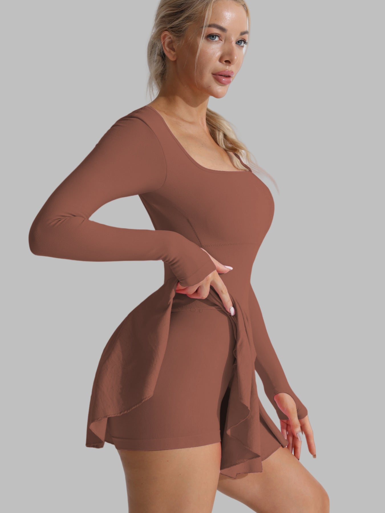 Lafaurie Brown Cross Back Dress