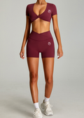 Lafaurie Magenta Cut-Out Shorts Set