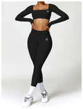 Lafaurie Black Long-Sleeve Shaping Scrunch Leggings Set