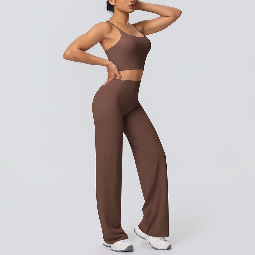 Lafaurie Brown Wide-Leg Lounge Set