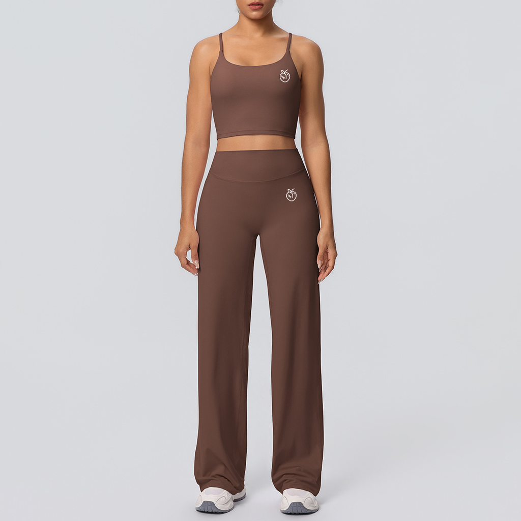 Lafaurie Brown Wide-Leg Lounge Set