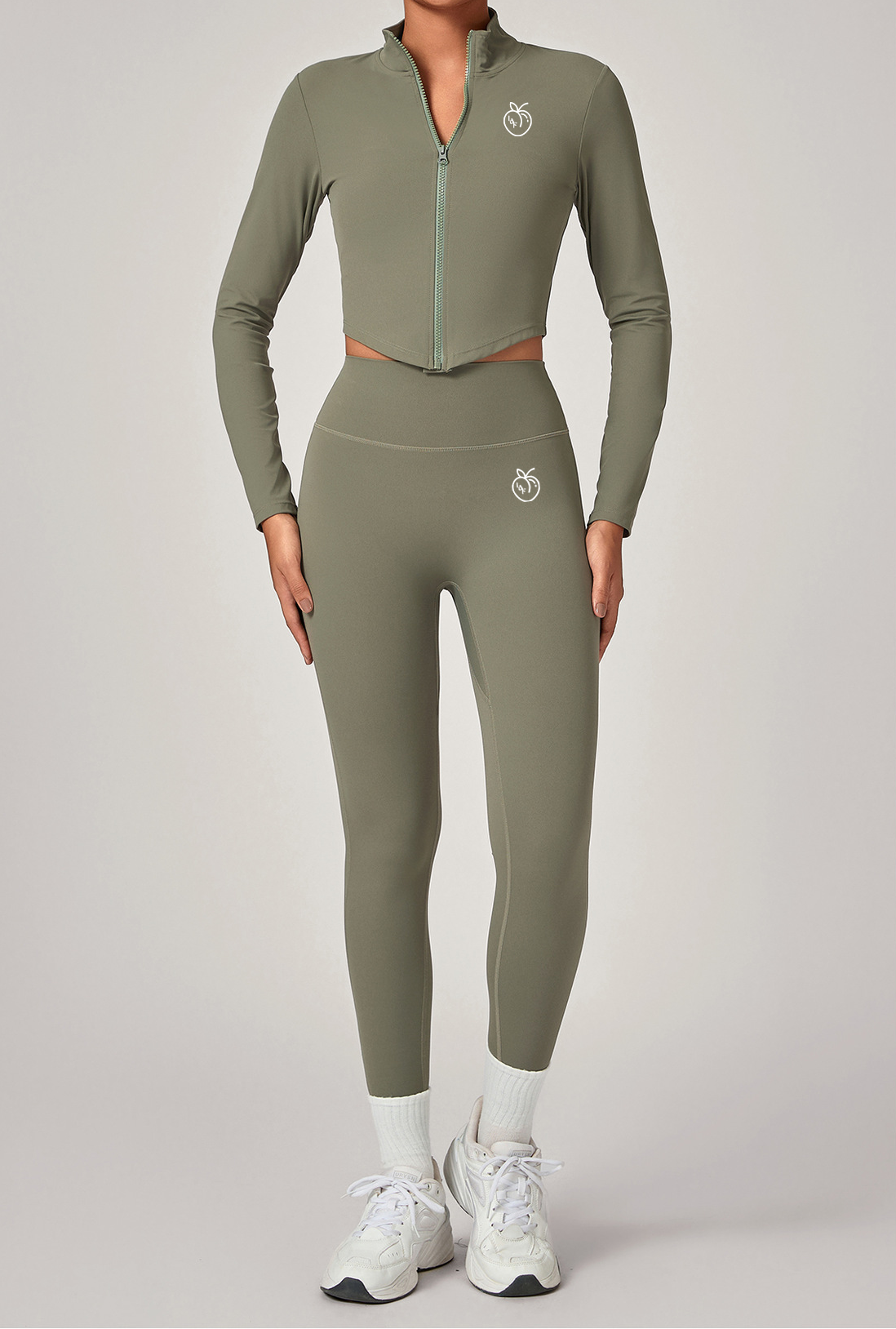 Lafaurie Green Jacket Zip-Up Active Set 3pcs