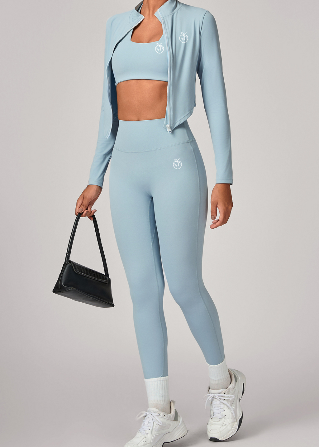 Lafaurie Sky Blue Jacket Zip-Up Active Set 3pcs