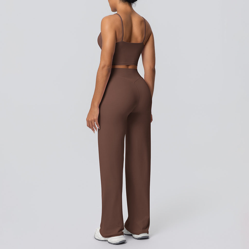 Lafaurie Brown Wide-Leg Lounge Set
