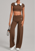Lafaurie Brown Flare Pants Set