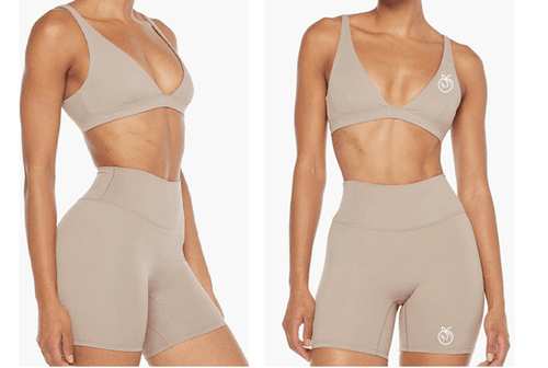 Lafaurie Beige Shaping Scrunch Shorts Set