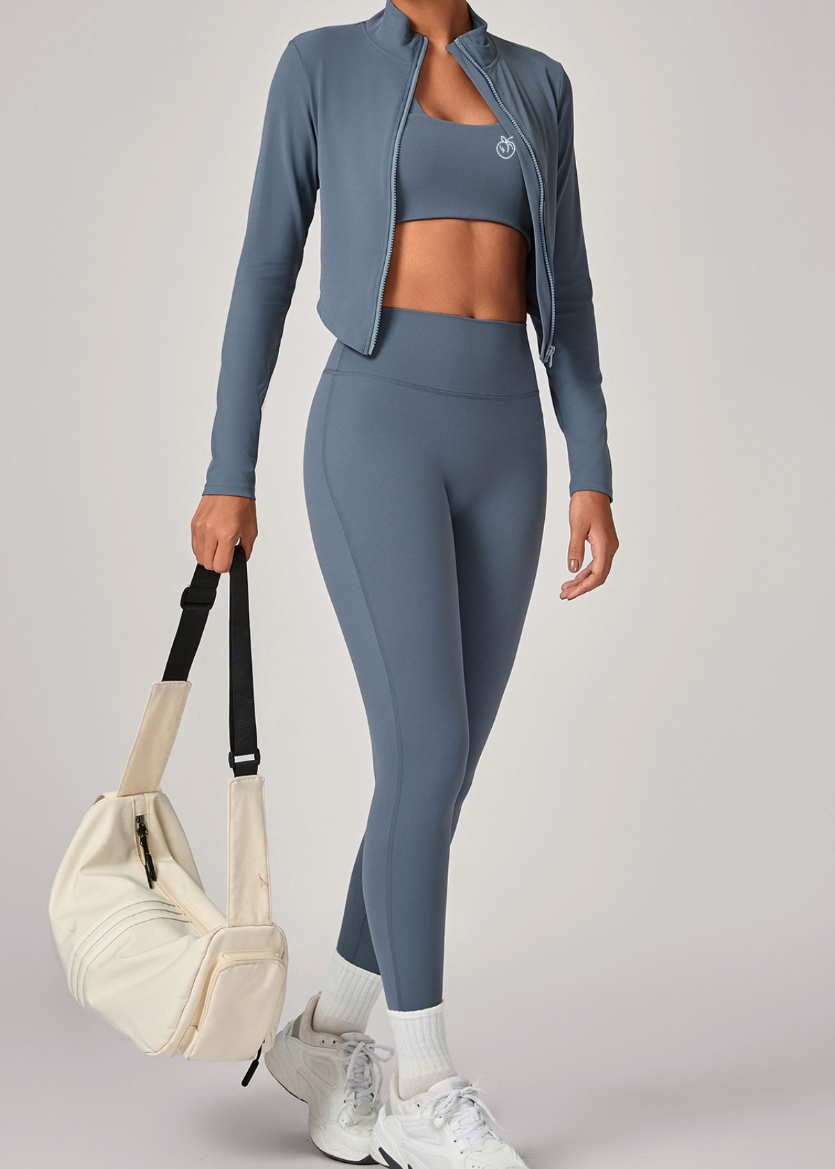 Lafaurie Light Blue Jacket Zip-Up Active Set 3pcs