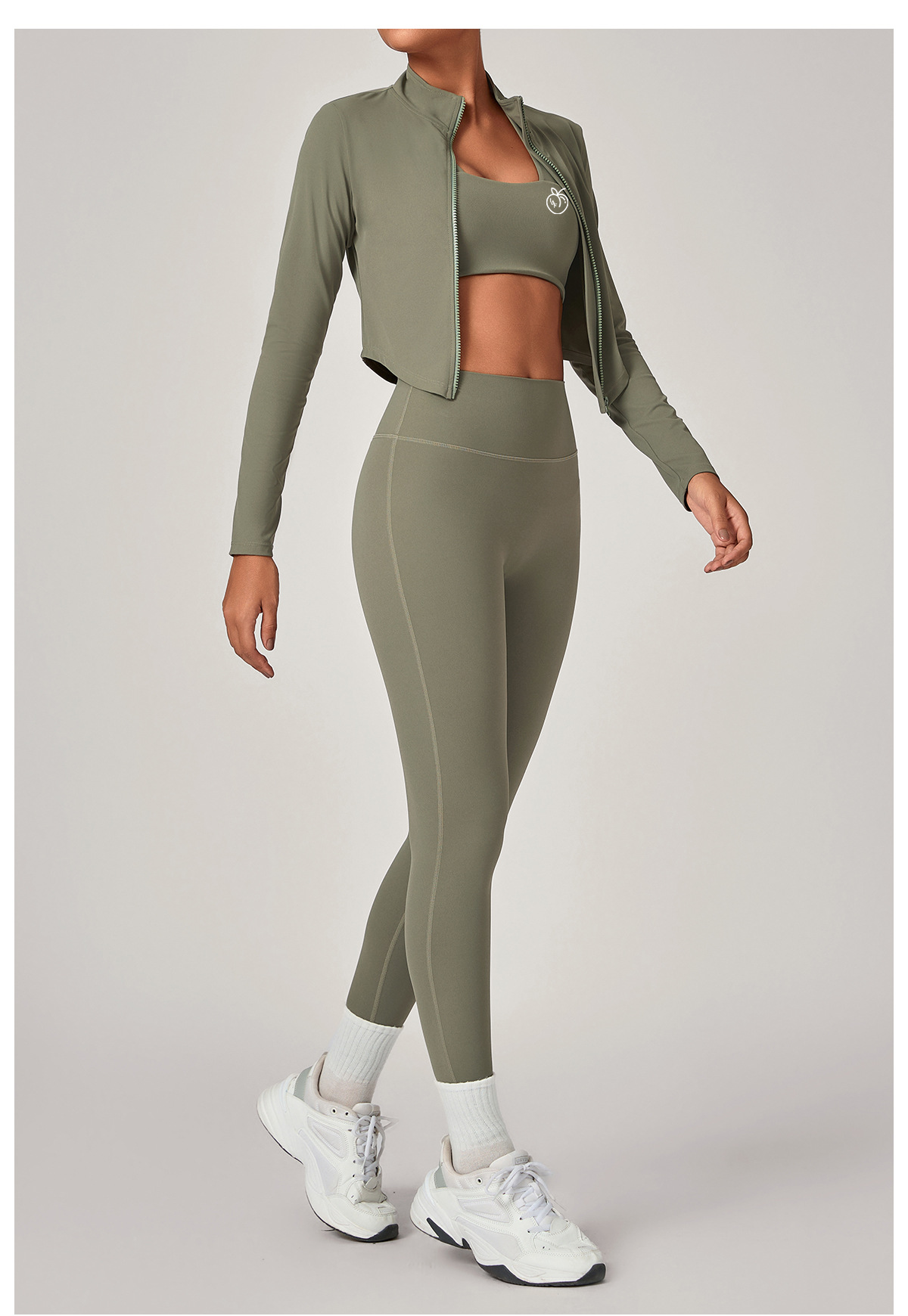 Lafaurie Green Jacket Zip-Up Active Set 3pcs