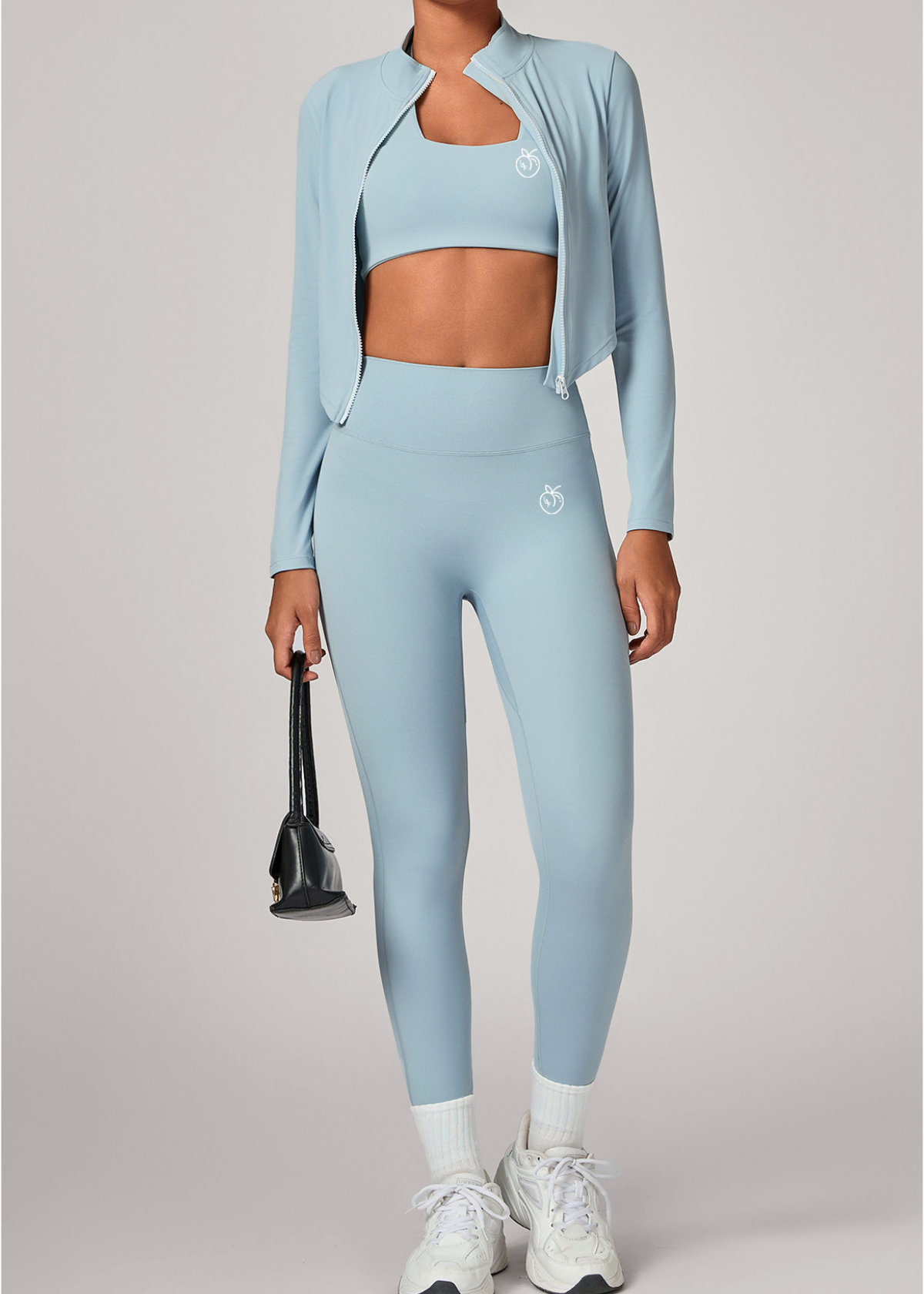 Lafaurie Sky Blue Jacket Zip-Up Active Set 3pcs