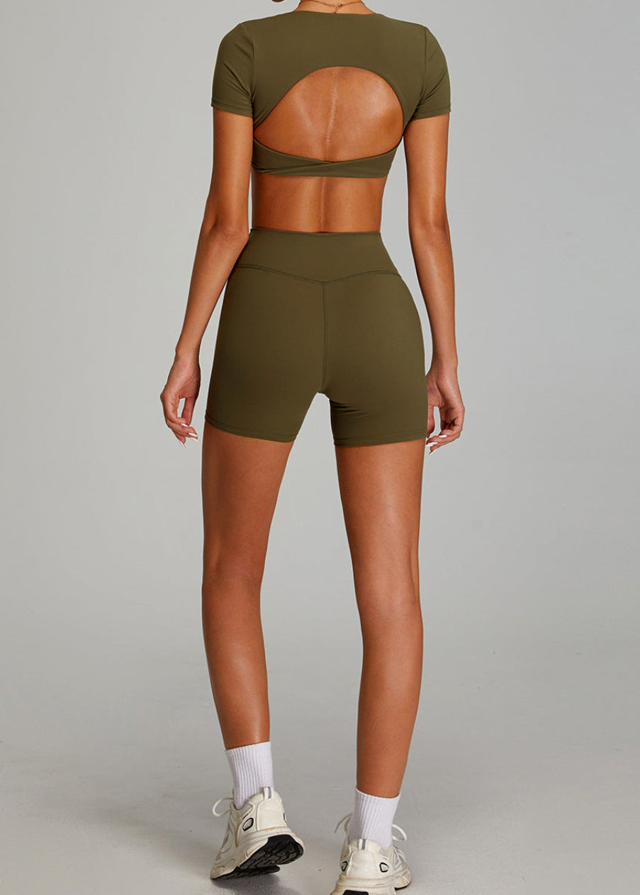 Lafaurie Green Cut-Out Shorts Set